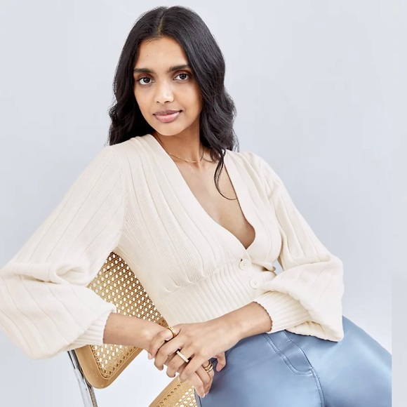 Wilfred Plunge Front Cardigan, Size S, Sage Green - Picture 6 of 8